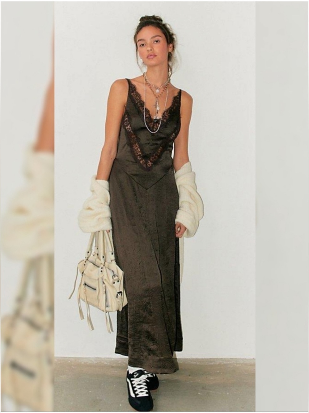 NWT Free People Maybe Forever Maxi Dress-Deep Fudge Brown